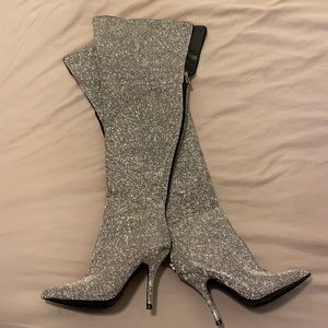 Sparkling thigh high boots size 7.5 fashion nova